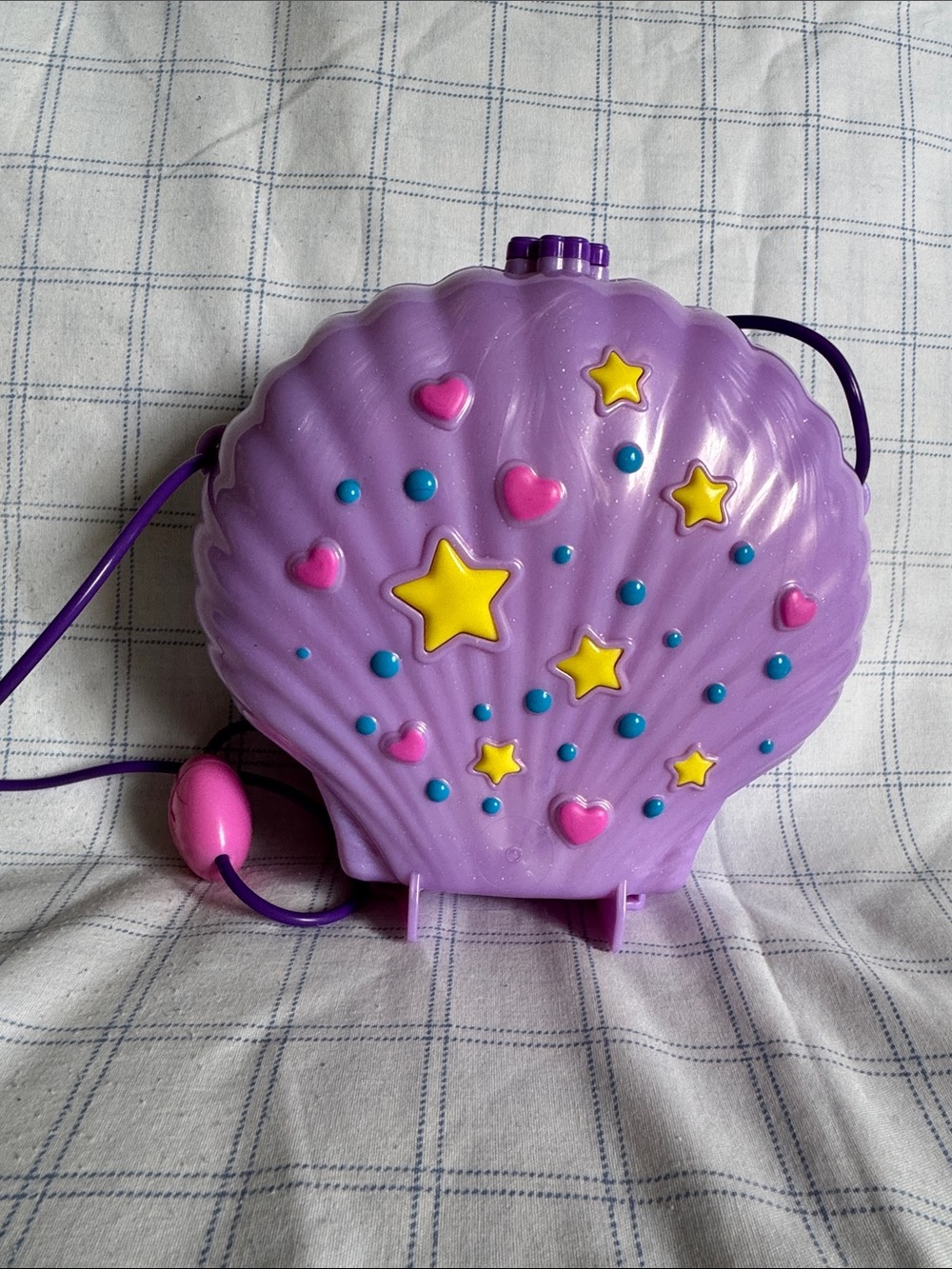 Purple Shell Playset Purse with Star & Heart Accents